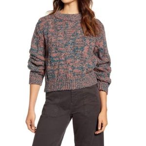 Lou & Grey Pink Teal Cable Knit Sweater